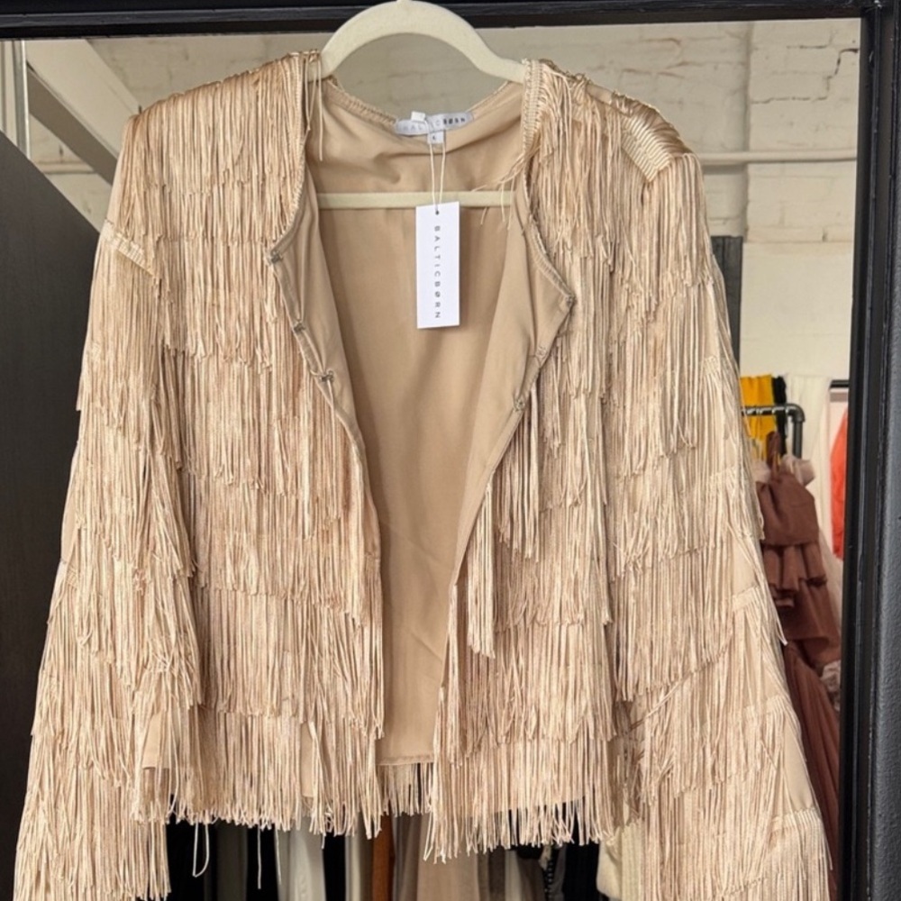 Baltic Born Cream Fringe Button-Front Top